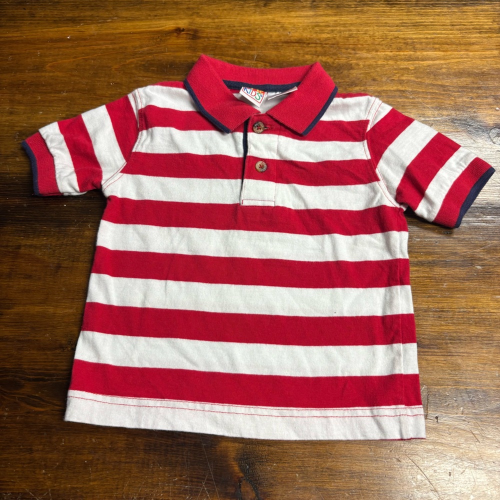 McKids‎ Red And White Stripe Polo Size 12 Months